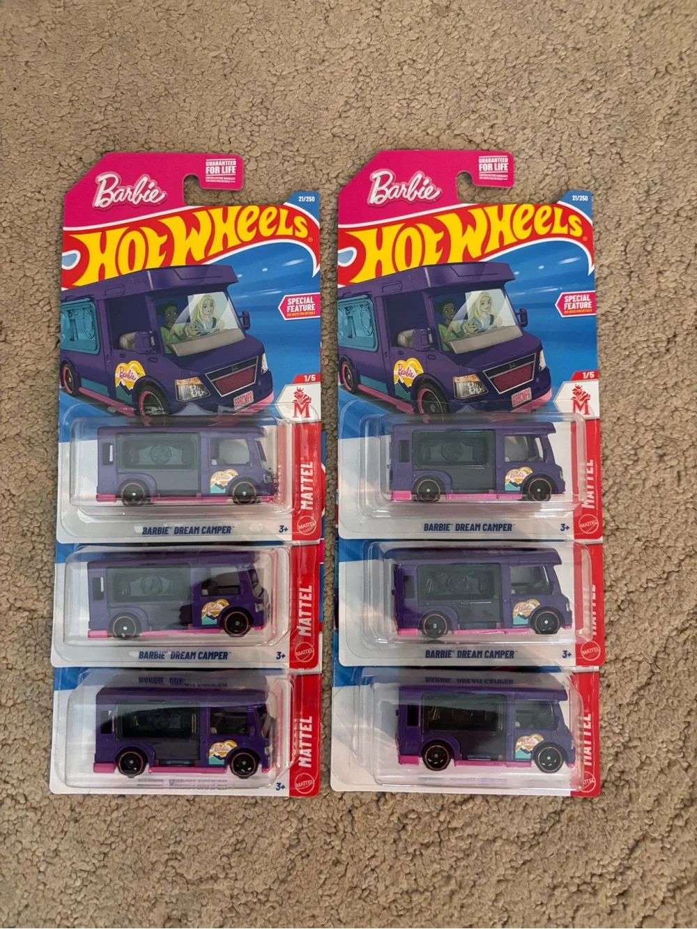 Barbie Hot Wheels - Purple Dream Camper Toy Vehicle lot of 6